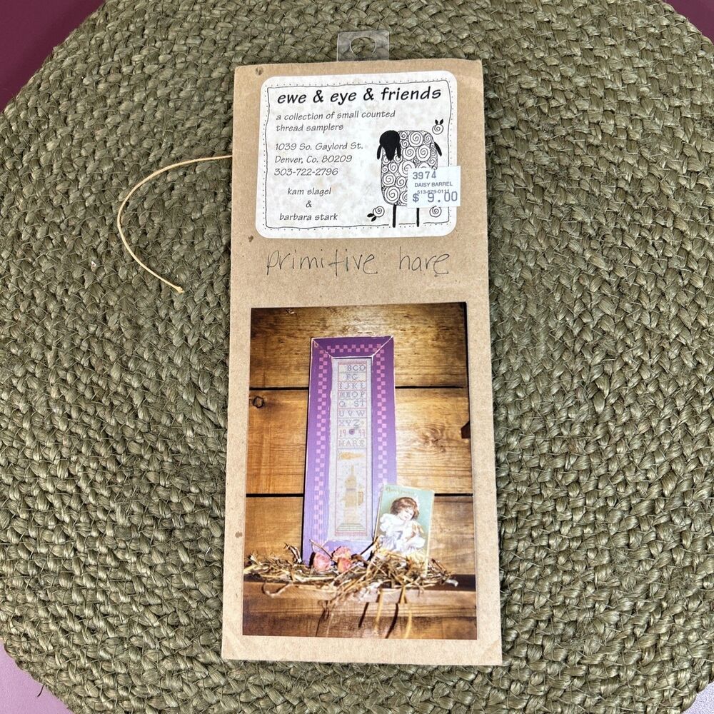 Ewe and Eye and Friends "Primitive Hare" Cross Stitch Pattern Slagel Stark 1996